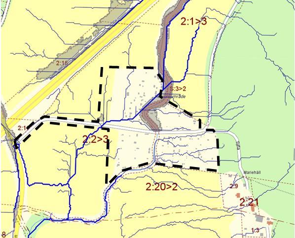 Hydrologiska förhållanden Skyfallskartan (karta 3) visar att planområdet har sin avrinning till Kölstaån. Karta 3.