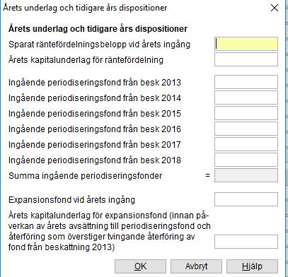 -Om du har arbetat med Resultatprognosen under året (ENRP eller HBRP) kan du överföra dina siffror direkt från prognosen. Tryck då på knappen för Prognos för att få över dina värden.