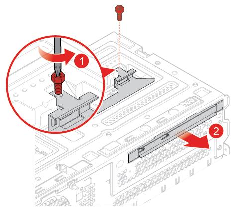 Bild 28. Ta bort den optiska enhetens hållare Bild 29. Installera den optiska enhetshållaren 5. Slutför bytet av delar. Se Slutföra bytet av delar på sidan 74.