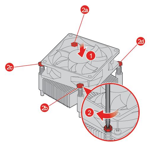 Bild 109. Installera kylfläns- och fläktmodulen Bild 110. Stänga facket 5. Anslut processorfläktens kabel till systemkortet. 6. Slutför bytet av delar. Se Slutföra bytet av delar på sidan 74.