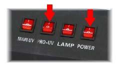 4. Fäll ner locket; INDICATOR LIGHT tänds, UV-lamporna sätts automatiskt på och arbetslamporna släcks. Tryck på startknappen på timern. 5.
