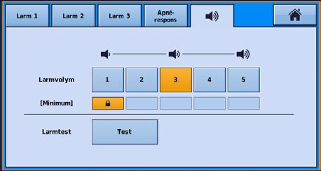 Larm Justera larmvolymen Volymen på Astral-enheten kan ställas in på ett till fem (där fem är den högsta och och standard är tre). Din läkare har förinställt en lägsta volym.