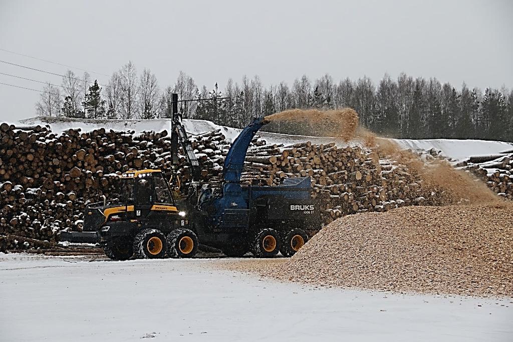 Figur 7. Flisning från lagervälta på terminalen.