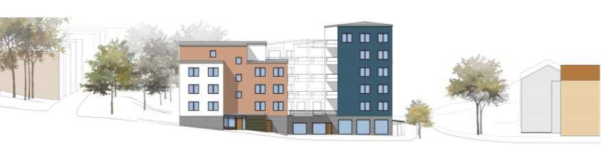 Sida 6 (10) byggnad och gård. Projektet eftersträvar att bevara de sex särskilt värdefulla tallarna som finns inom tomten.