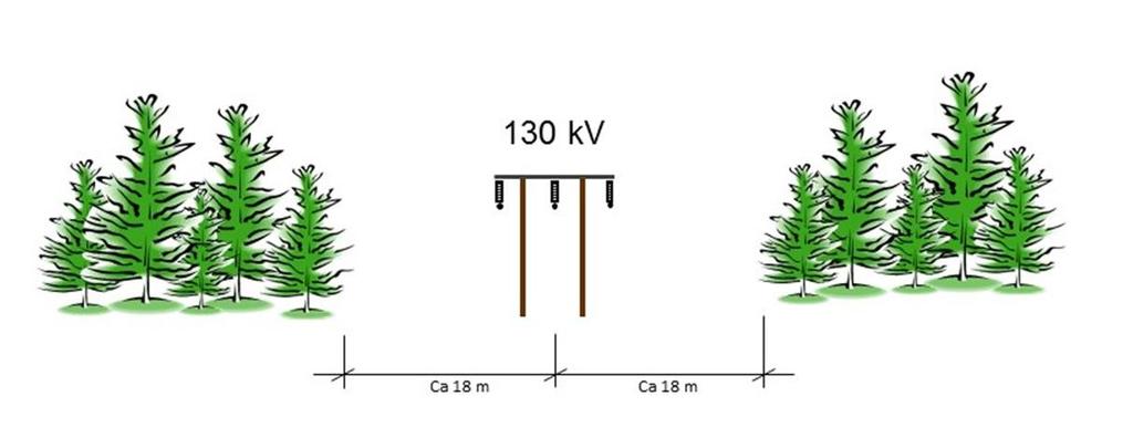 Figur 3. Principiell skiss av skogsgatan. 2.2 Ledningens sträckning Ledningen utgår från en påstickningspunkt på ledning VL25 i industriområdet Backa i Årjäng, se figur 4.