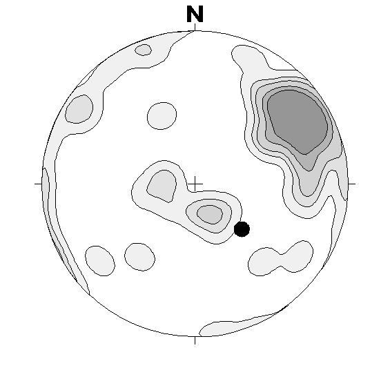 The boundaries of the alteration in rocks penetrated by the cored borehole KFN07A are vertical and the dominant trend NNW (Figure 3-25).