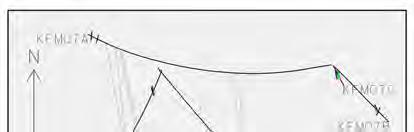 Furthermore, the borehole configuration has a planar domain of open space (without any boreholes) between the boreholes KFM07A,B,C and KFM09A,B allowing