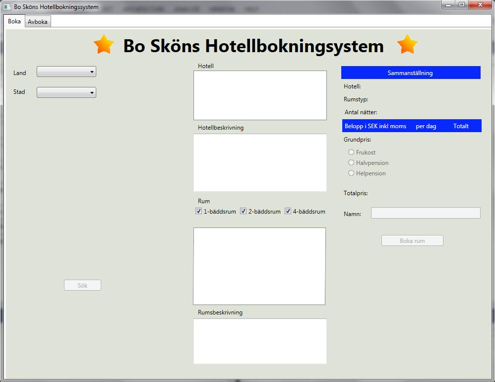 Bo Skön(t)s Hotellbokningssystem Utvecklat av Thomas Nilsson,
