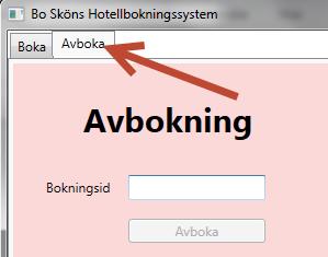 under fliken Avboka Övrigt: bra att