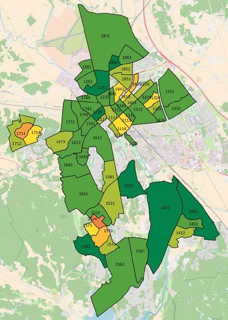 6 (24) Resultat av Uppsala kommuns trygghetsundersökning 2018 utifrån bostadsområden i Uppsala tätort (Nyko 4).