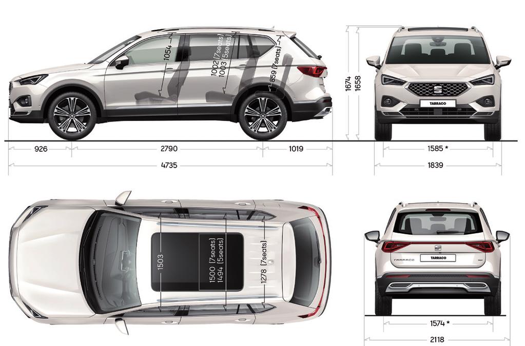 Mått. Motorer. Bensin 1.5 TSI 150 hk (110 kw) ACT 2.