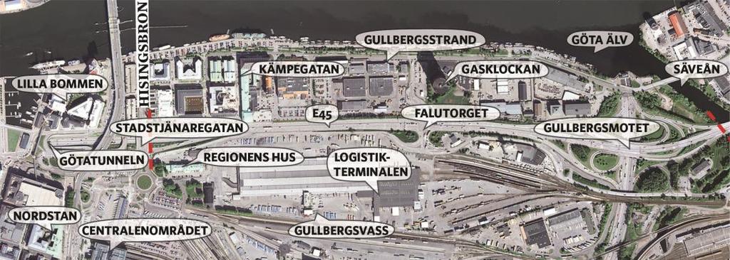 Områdesbeskrivning På den norra sidan av E45 mellan Stadstjänaregatan och Falutorget finns kvartersmark till större delen bebyggd med kontorsbyggnader.