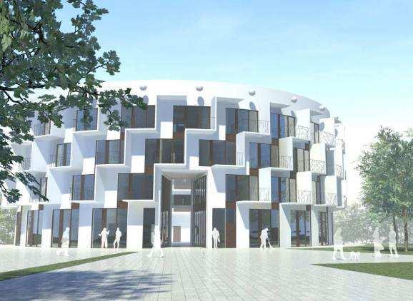 10 (25) S-Dp 2008-21530-54 sockelvåningen ges indraget fasadliv. De två bostadskvarteren bildar gemensamt gårdsrum mot Albanoskogen.