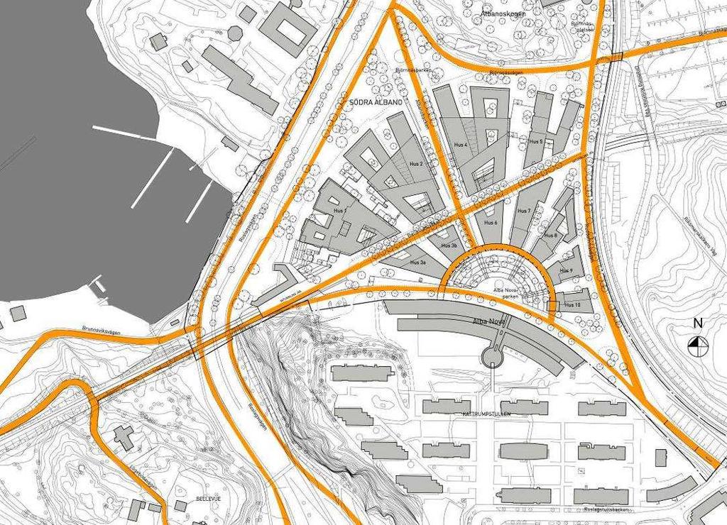Ruddammsvägen i öster. En vidare avsikt är att framhäva Björnnäsvägens historiska karaktär och förstärka entrén för gående och cyklande till Nationalstadsparken.