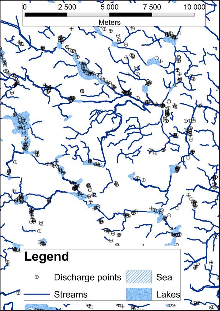 Figure 3-11. Discharge points are closely related to the hydrological drainage system in a landscape.