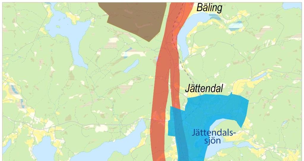 Det finns också ett riksintresseområde för vindbruk längst i norr för denna etapp.