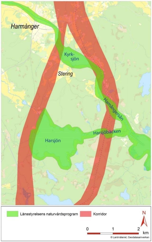 7.7. Naturmiljö Förutsättningar Området norr om Långsjön längs etappen Stegskogen-Bäling präglas av skogsmark blandat med uppodlad mark i dalgångarna och kring de mindre tätorterna.