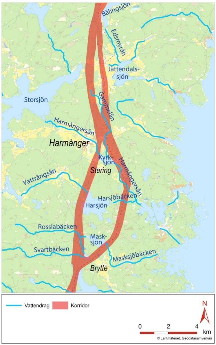 För det nya dubbelspåret kommer nya diken att anläggas, vilket kan påverka vattenföringen utanför järnvägsområdet, beroende på hur och i vilken riktning vattnet avleds.