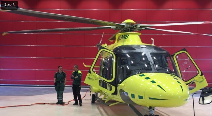 Ambulanshelikopter 19 april 2018 invigde Region Norrbotten en ny ambulanshelikopter (AW 169) samt nybyggd hangar på flygplatsen i Gällivare.