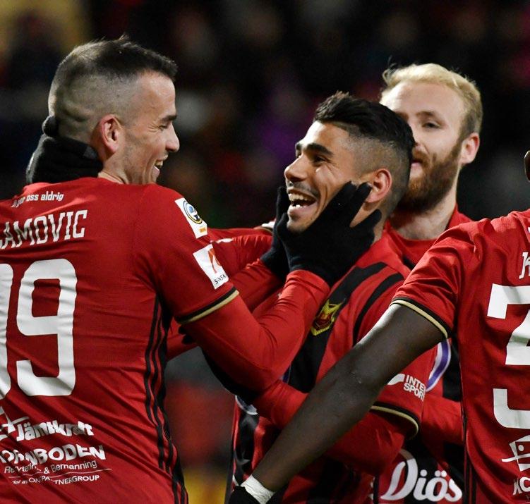 Östersunds FK 2018 2017 Nettoomsättning (tkr) 140 285 123 133 Totala kostnader (tkr) 130 523 103 635 Årets resultat (tkr) 7 967 13 283 Eget kapital (tkr) 23 171 15 204 Tabellplacering 6 5 Vunna poäng