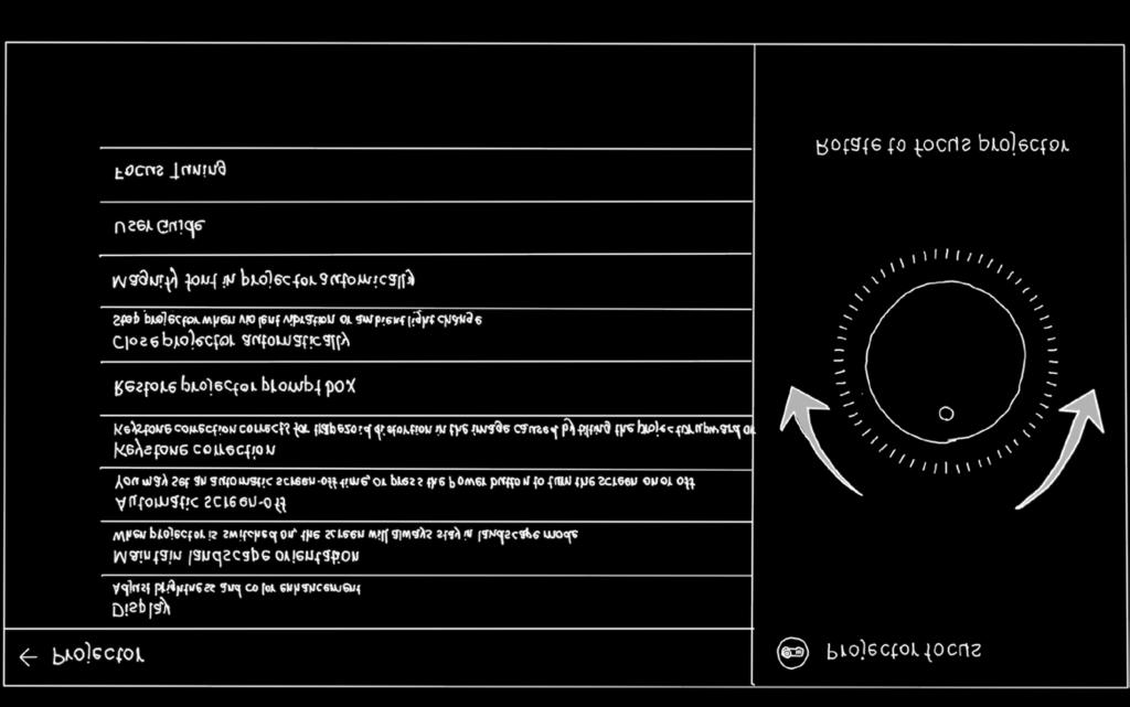 Du kan även gå till Smart Side Bar och sedan trycka på justera fokus för att aktivera fokusjusteringsfunktionen. Konfigurera projektor Tryck på > Inställningar, för projektorinställningar.