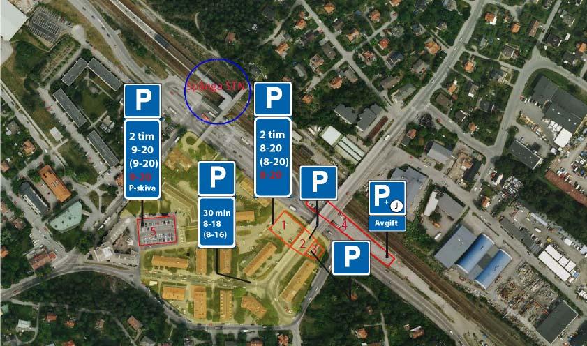 3 (7) Parkeringsregler Parkering för besökande, infartsparkering och allmänhet sker främst på räknade parkeringar i området.
