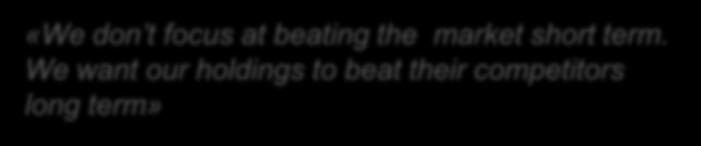 Buffet Prospects Strong competitive position «We don t focus at beating the market short term.