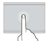 Knacka Markera eller öppna ett objekt genom att trycka någonstans på styrplattan med ett finger.