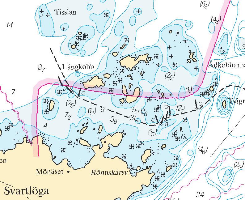 17 Nr 284 Norra Östersjön / Northern Baltic * 5985 Sjökort/Chart: 612 Sverige. Norra Östersjön. Stockholms skärgård. S om Kapellskär. Svartlöga. Prickpositioner.