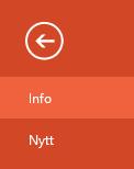 BACKSTAGE-VYN I Office 2013 använder du Backstage-vyn när du gör något med dina filer, till exempel skapar nya presentationer eller skriver ut en presentation.
