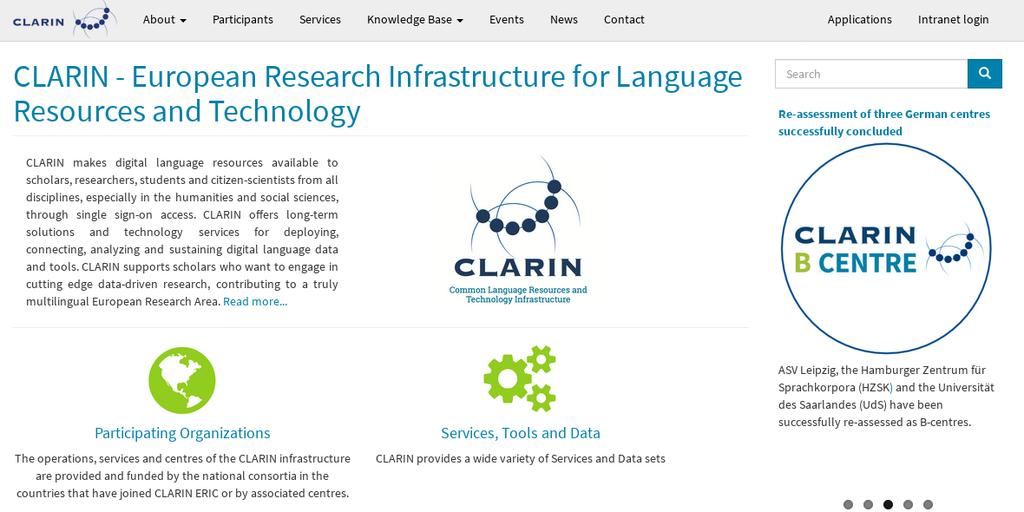 Swe-Clarin ingår i CLARIN ERIC (European Research Infrastructure Consortium)