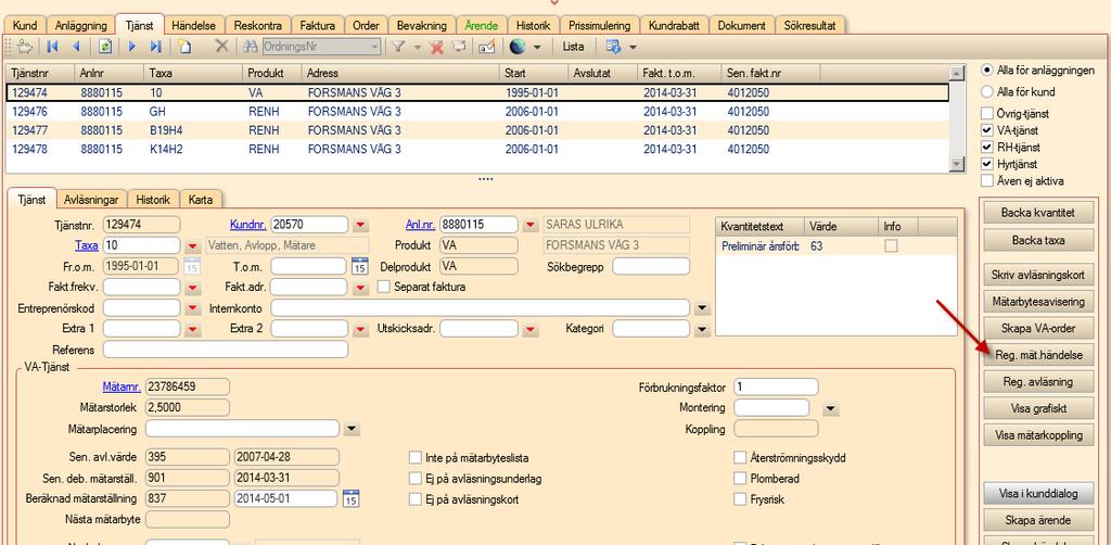 Scrum 40998 ärende 61247 VA> Mätarbyte Beskrivning: När man tar ner en mätare och inte avslutar tjänsten ska EDPFuture varna användaren att byta till en taxa som inte har taxefaktor FÖRB, t ex byta