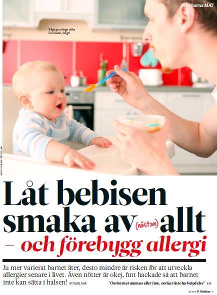 introduktion av nötter Allergi på BVC.