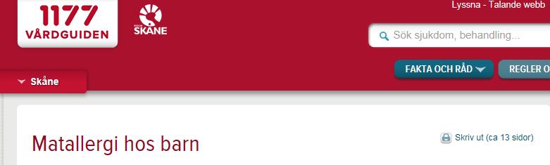 Faktaunderlag av Caroline Nilsson 1177.se Mycket bra! Allergi på BVC.