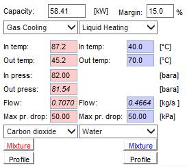 Two stages heat recovery (20ºC-40ºC) and (40ºC-70ºC). The conditions of a high temperature heat exchanger and a low temperature heat exchanger are shown in Figures 87 and 90, respectively.