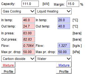 Figure 100 Low Temperature de-superheater (3 ºC pinch point) Figure 101 High Temperature de-superheater options (3 ºC pinch point) The AXP52 heat exchanger has 2913 W/m2K UA value and 7.
