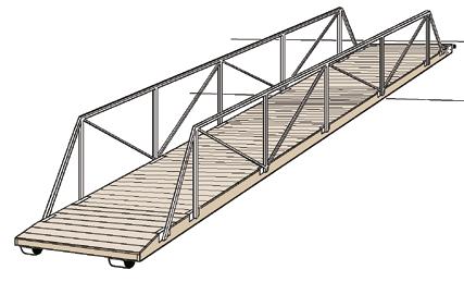 Kompletta landgångar bärande räcken På många ställen behövs landgångar som övergång mellan fasta kajer och ner till flytande enheter.