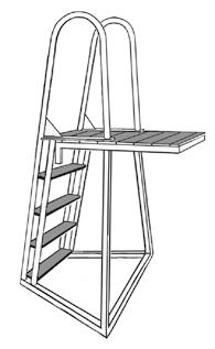 SF Hopptorn 1 meter Hopptornet består av en 4-stegs badstege som monterats på ett stativ i varmgalvaniserat stål.