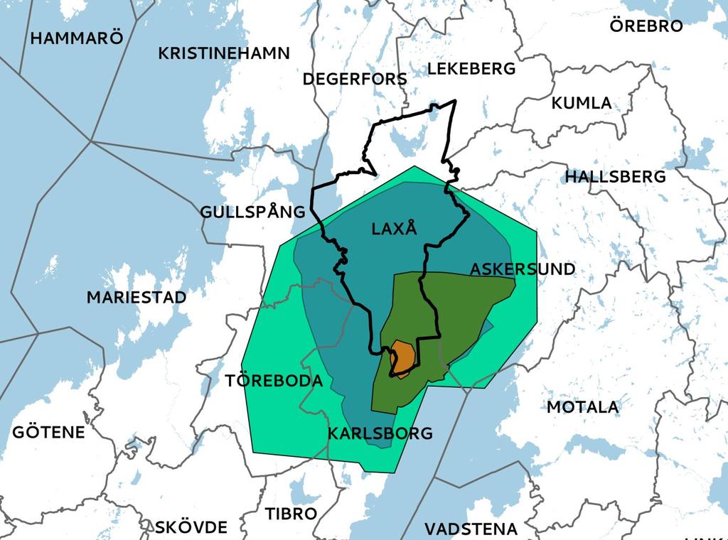 Figur 2. Tivedenområdets belägenhet har presenterats på flera sätt.