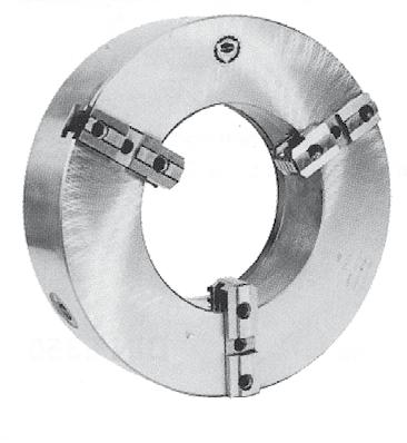 Självcentrerade svarvchuck med stor genomgång Modell 395 i gjutjärn, DIN 6350 395, 3597 & 3515-HD Chuckarna kan användas antingen individuellt eller i par Stor genomgång i förhållande till