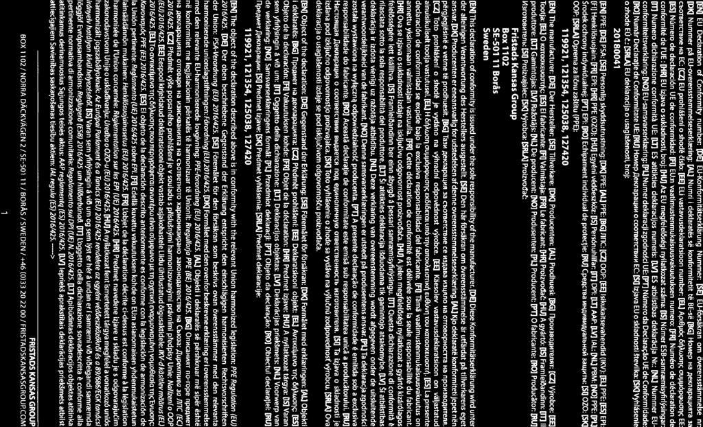 LEN] EU Deciaration of Conformity number: [DE] ELJ-Konformitätserklärung Nummer: [SEI EU-försäkran om överensstämmelse nr: [DK] Nummer på EU-overensstemmelseserklring: [AU Numri i deklaratés sö