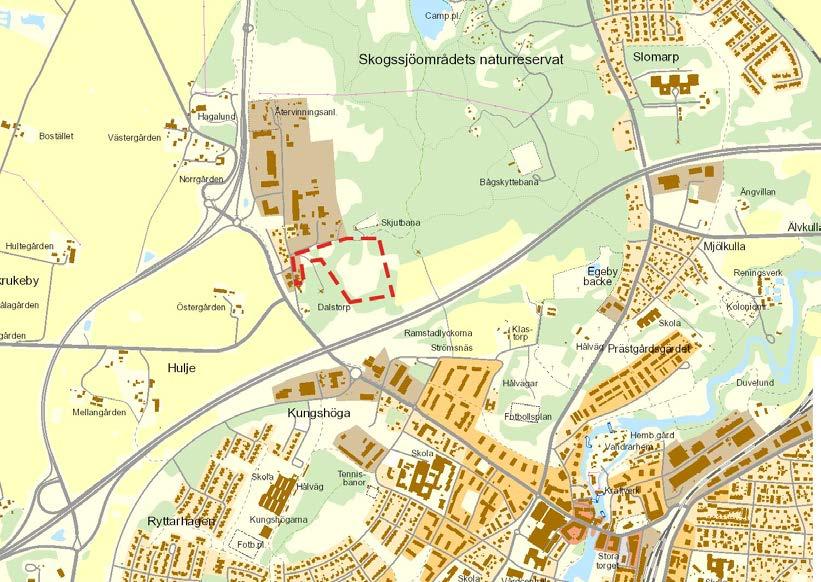 Figur 1: Orienteringskarta Areal Markägoförhållanden Planområdet är ca 9,3 hektar. Marken inom planområdet ägs av privata ägare och till viss del av Mjölby kommun.