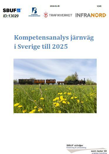 SVERIGES BYGGINDUSTRIER - Järnvägstekniska yrken och utbildningar 2018 8 Bakgrund kompetensförsörjning järnvägstekniska yrken Bakgrund I SBUF rapporten ID:13 029, Kompetensanalys järnväg i Sverige