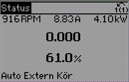 1. Så här programmerar du 1.1.4. Visningsläge - val av variabler som ska visas Du kan växla mellan tre statusavläsningsskärmar genom att trycka på knappen [Status].