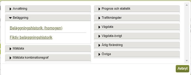 7.2.4 Välj graf När du klickat på knappen Välj graf får du upp detta fönster: Klicka på grafnamn och grafen läggs till