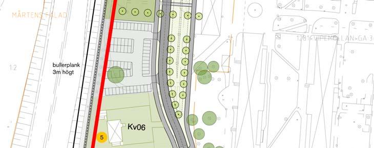 Kv 05 För kv 05 gäller att det södra huset är befintligt och att ett nytt hus planeras norr om detta med ett