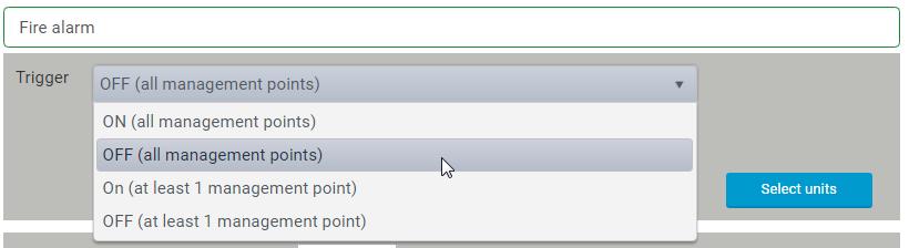 Om du väljer On (ll mngement points) (PÅ (ll dministrtionspunkter)) indikerr du tt ll vld insignlet måste vr ktiverde före ktivering v Trigger (Utlösre).