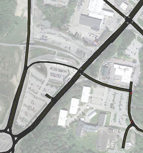 Tabell 4. Visar de faktorer som gäller för scenario c i vägnät och efterfrågan för modellen. Scenario Vägnät Bas Efterfrågan 2040 Signalreglerad korsning Drottning Kristinas v./stockholmsv.