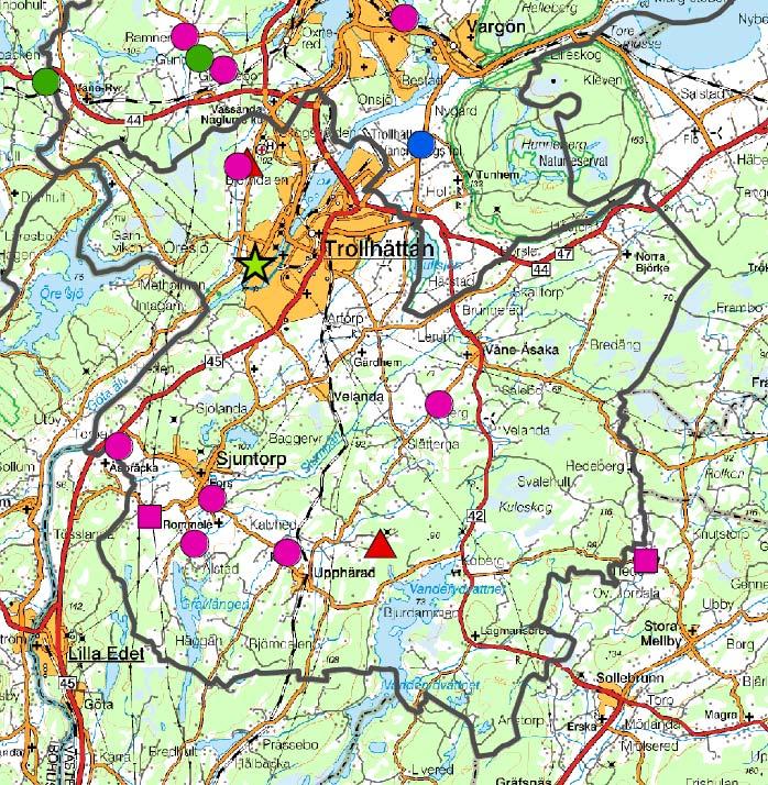 Bilaga 41 Bild, Biogas potential Trollhättans kommun Diagram 2, Trollhättans kommun (MWh) Hush.