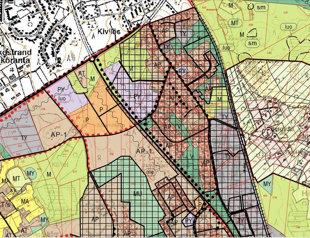 Området ingår också i Jakobstadsregionens stadsutvecklingszon (kk-2).